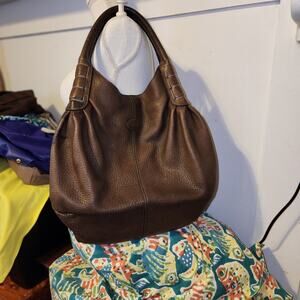 TOD'S EUC XL PEBBLED LEATHER HOBO BAG SATCHEL.
